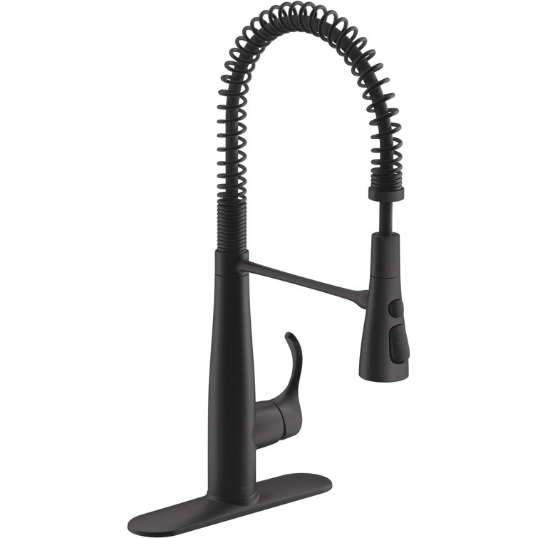 Matte Black Semi-Professional Kitchen Faucet with Pull-Out Spray