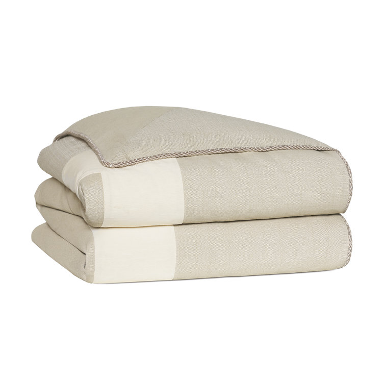 Rayland Beige and Gray Cotton Queen Duvet Cover