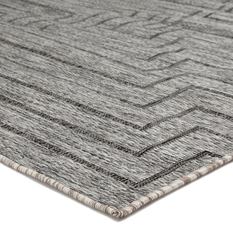 Xantho Flat Woven Handmade Rectangular Geometric Gray Rug