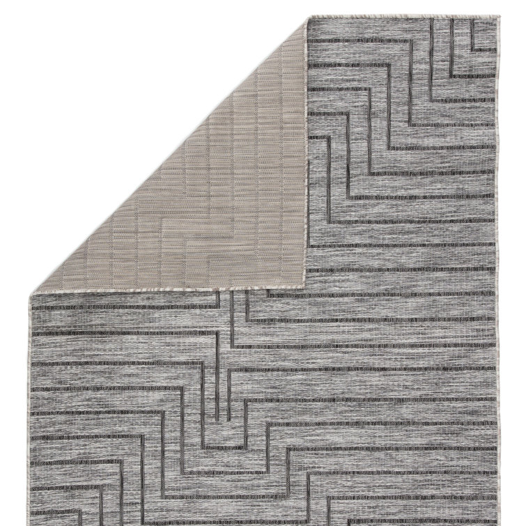 Xantho Flat Woven Handmade Rectangular Geometric Gray Rug
