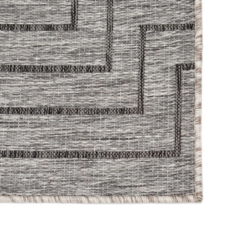 Xantho Flat Woven Handmade Rectangular Geometric Gray Rug