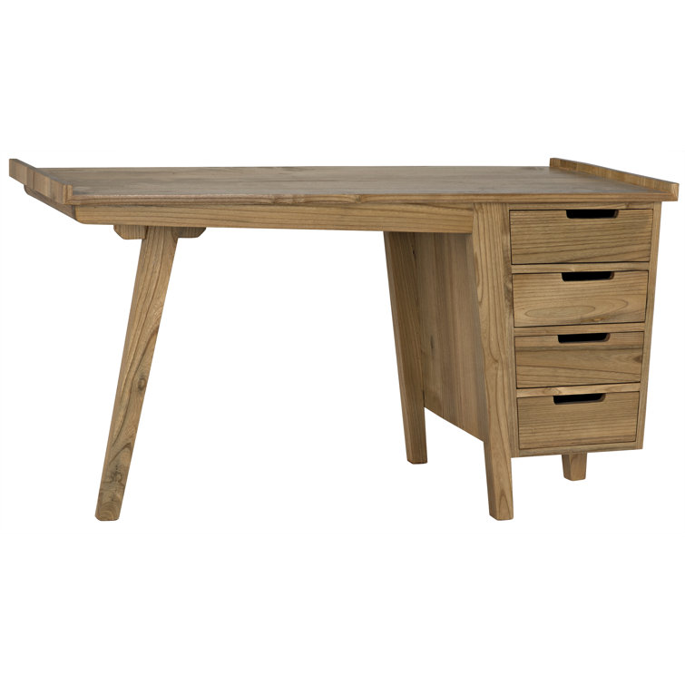 Kennedy 56.5'' Black Solid Wood Writing Desk with Drawer