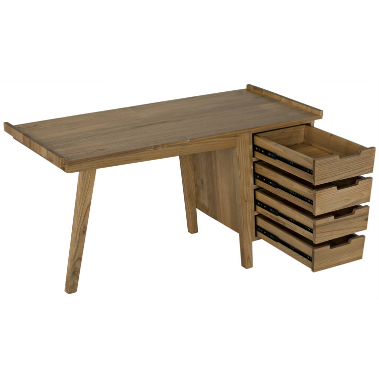Kennedy 56.5'' Black Solid Wood Writing Desk with Drawer