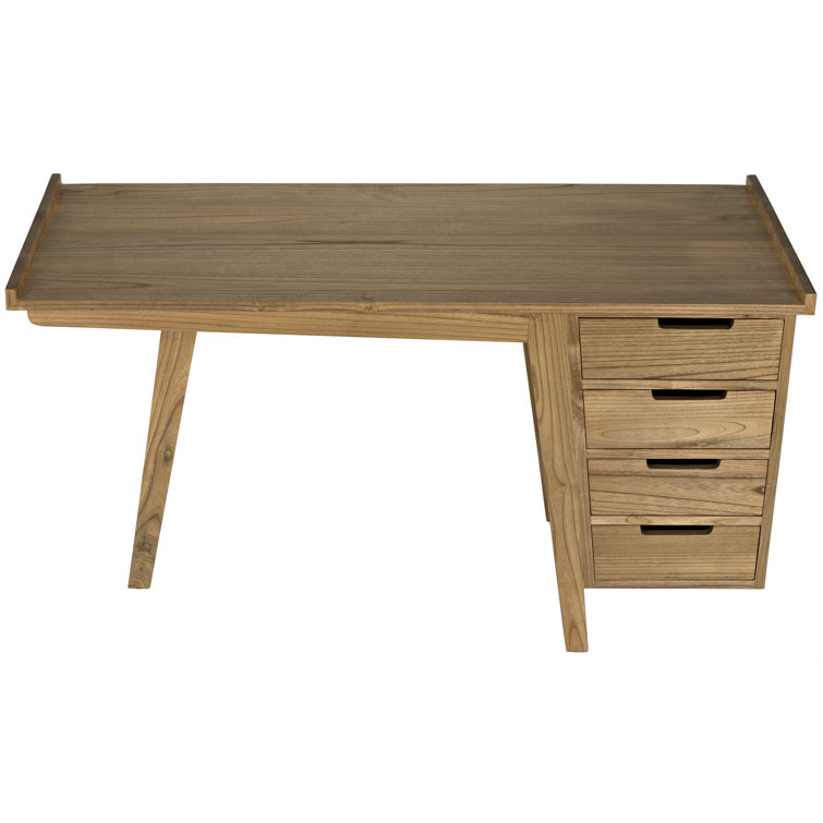 Kennedy 56.5'' Black Solid Wood Writing Desk with Drawer