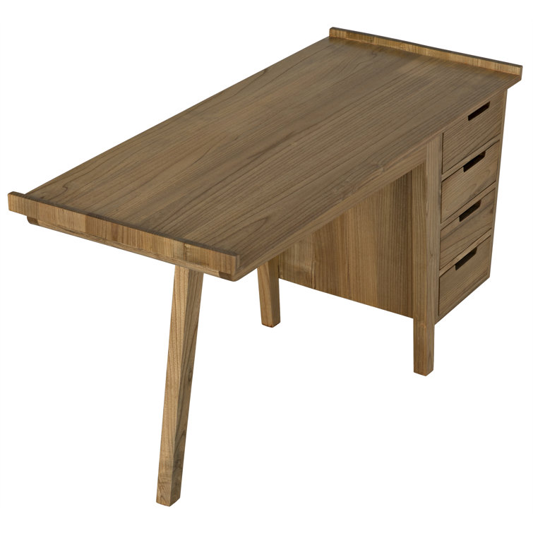 Kennedy 56.5'' Black Solid Wood Writing Desk with Drawer