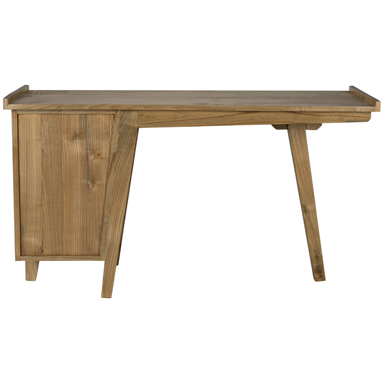 Kennedy 56.5'' Black Solid Wood Writing Desk with Drawer