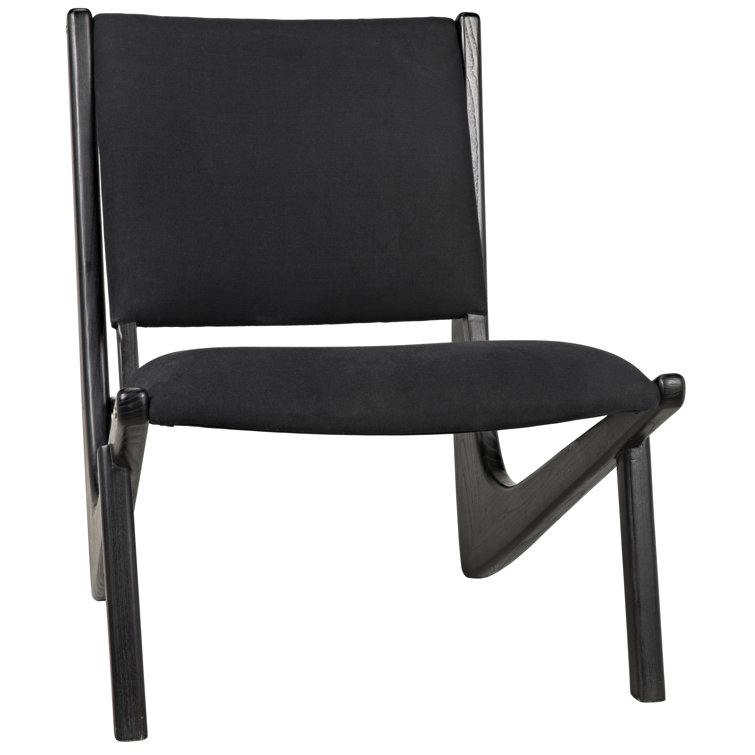 Handcrafted Black Distressed Wood Boomerang Chair