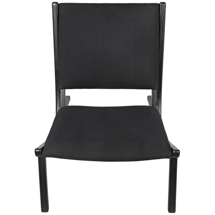 Handcrafted Black Distressed Wood Boomerang Chair
