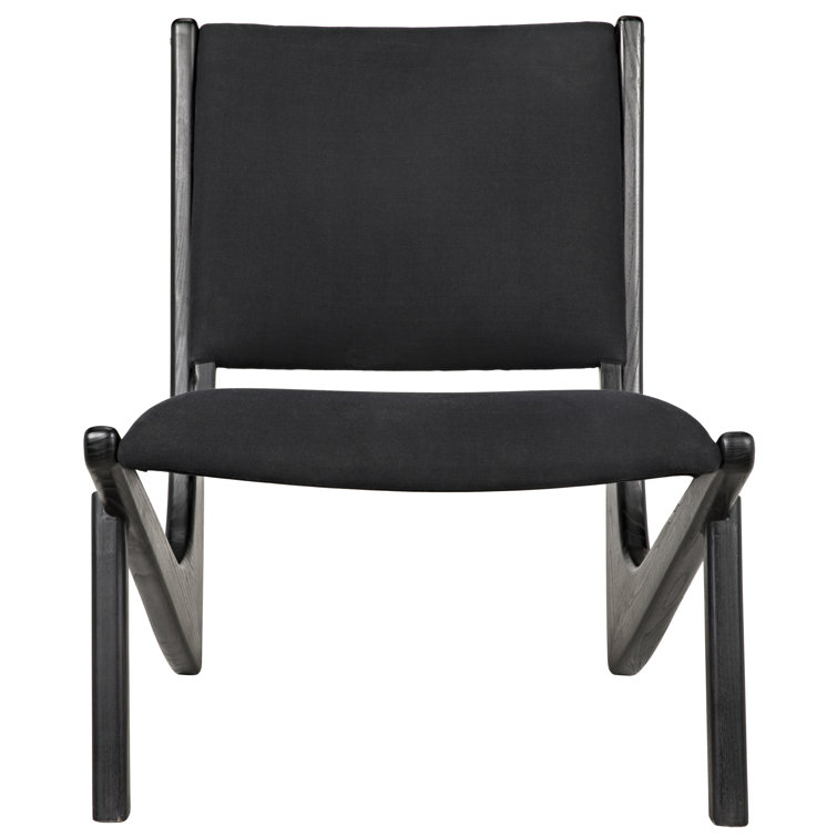 Handcrafted Black Distressed Wood Boomerang Chair
