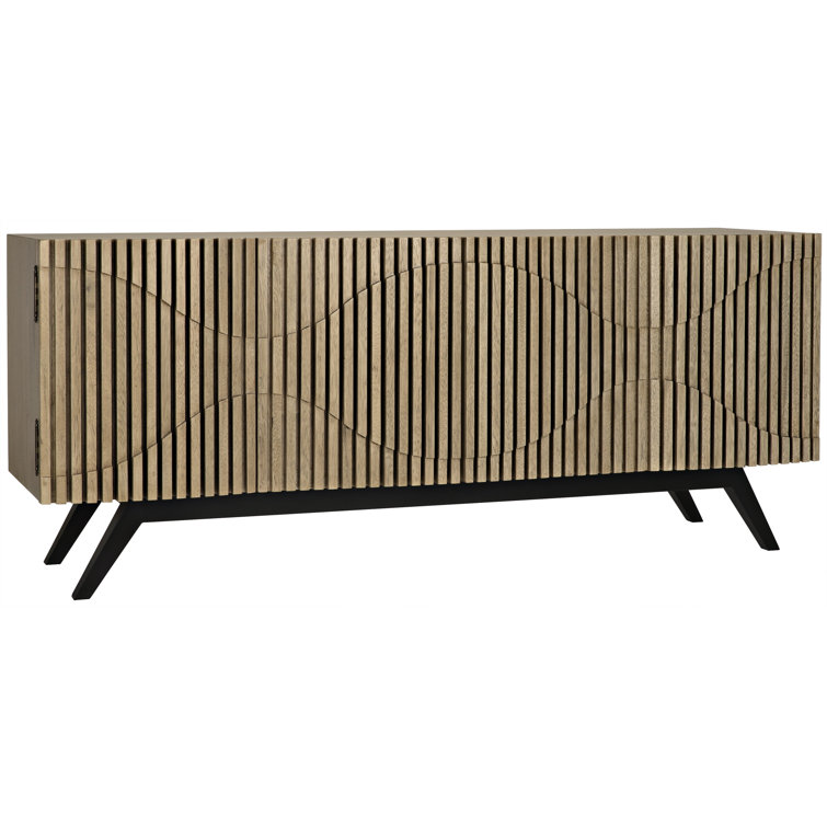 Bleached Walnut 78'' Carved Solid Wood Sideboard