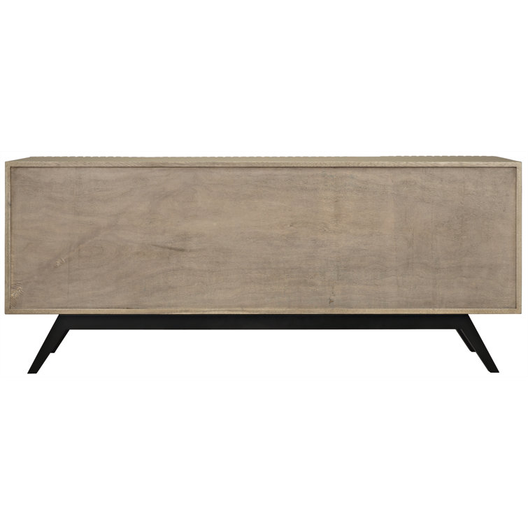 Bleached Walnut 78'' Carved Solid Wood Sideboard