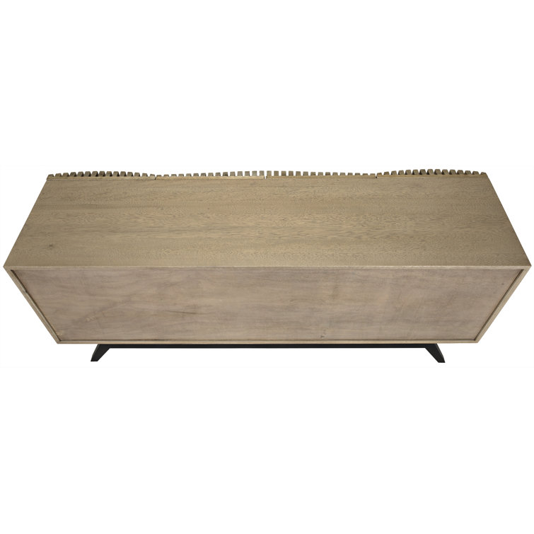 Bleached Walnut 78'' Carved Solid Wood Sideboard