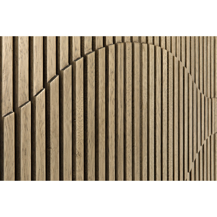 Bleached Walnut 78'' Carved Solid Wood Sideboard