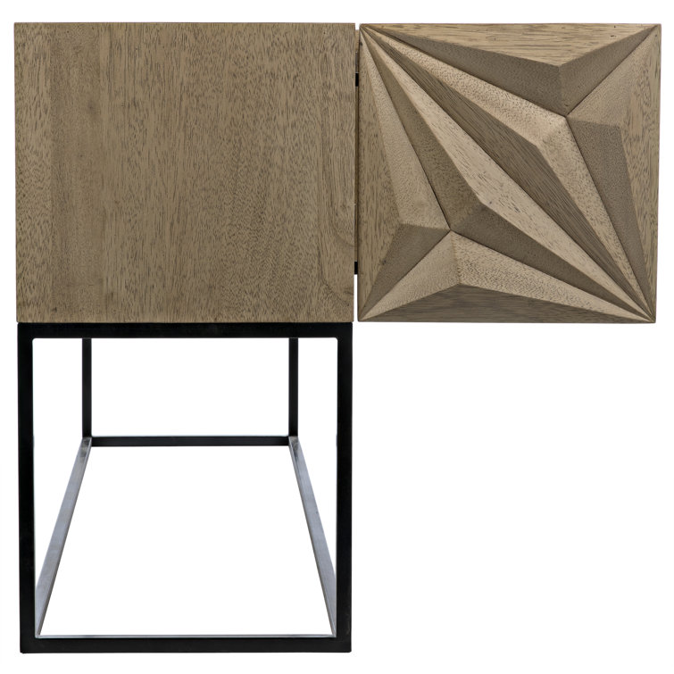 Zurich 60" Bleached Walnut Console Table with Hand-Carved Details