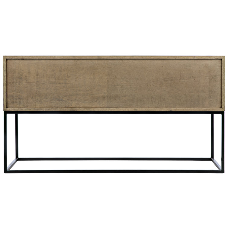 Zurich 60" Bleached Walnut Console Table with Hand-Carved Details
