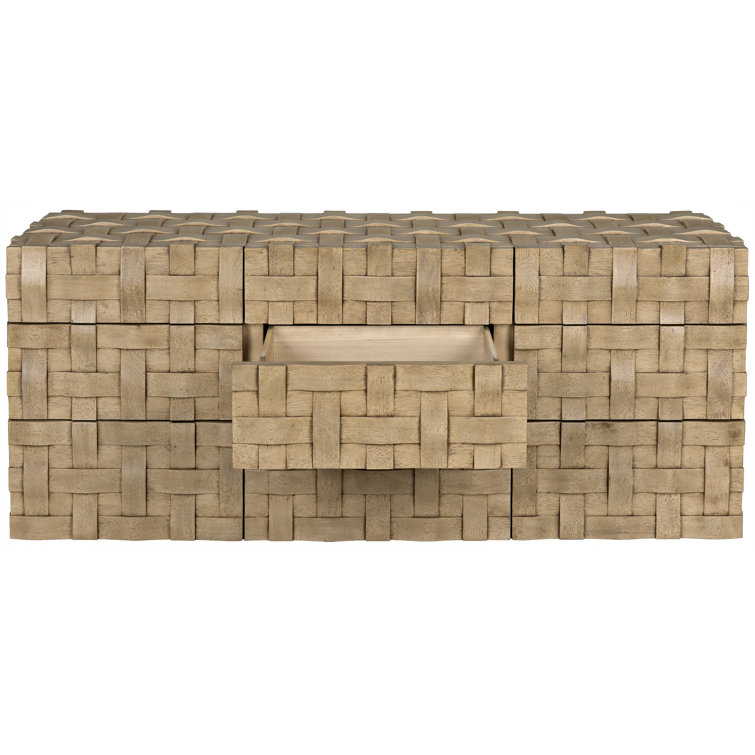 Noir Weave 72'' Bleached Walnut Sideboard with Hidden Drawers