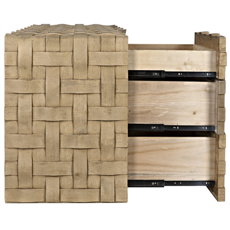 Noir Weave 72'' Bleached Walnut Sideboard with Hidden Drawers
