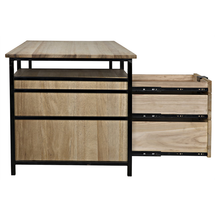 Nabucco 60" Black Walnut Writing Desk with Drawer