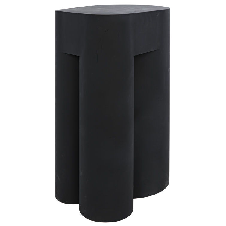 Matte Black Metal Rectangular End Table
