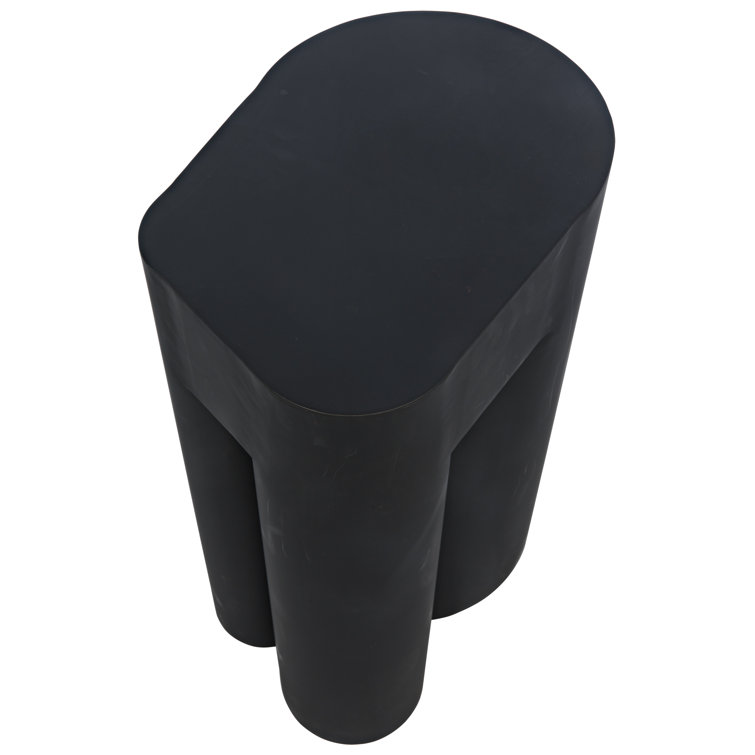 Matte Black Metal Rectangular End Table
