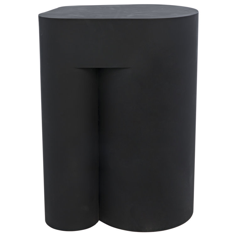 Matte Black Metal Rectangular End Table