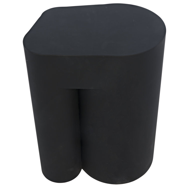 Matte Black Metal Rectangular End Table