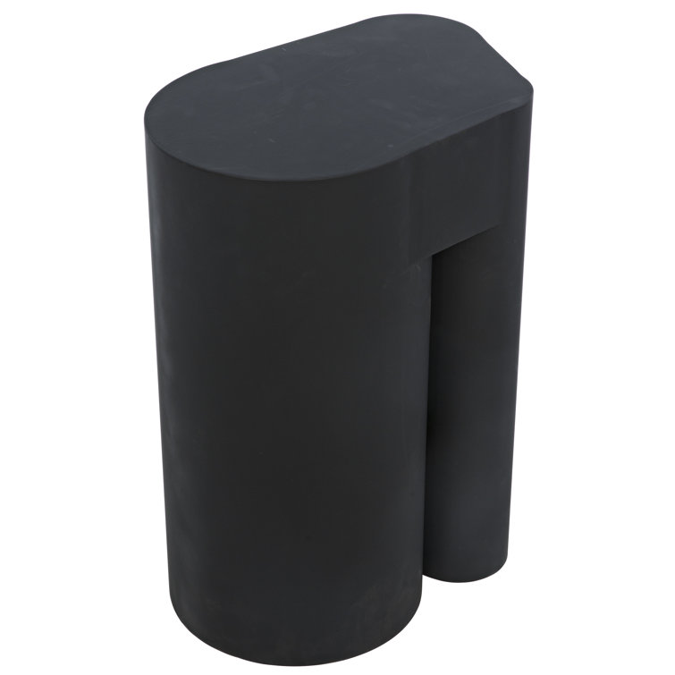 Matte Black Metal Rectangular End Table