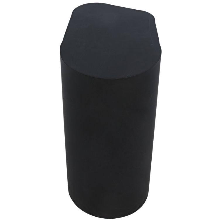 Matte Black Metal Rectangular End Table