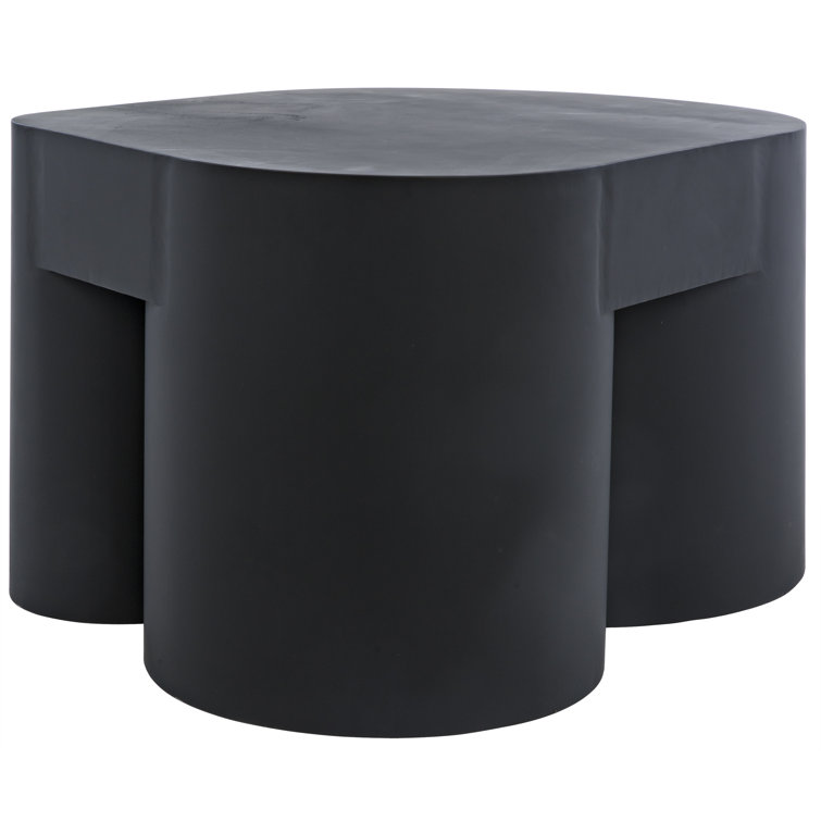 Noir Elegance 35" Matte Black Metal Rectangular Coffee Table