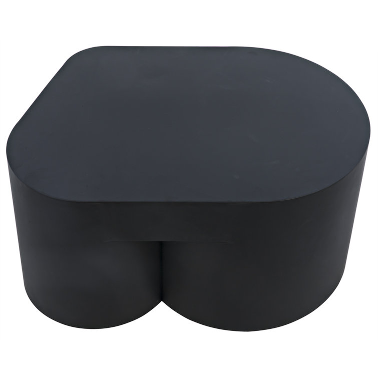 Noir Elegance 35" Matte Black Metal Rectangular Coffee Table