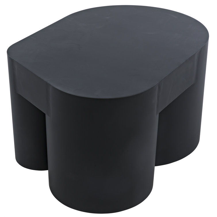 Noir Elegance 35" Matte Black Metal Rectangular Coffee Table