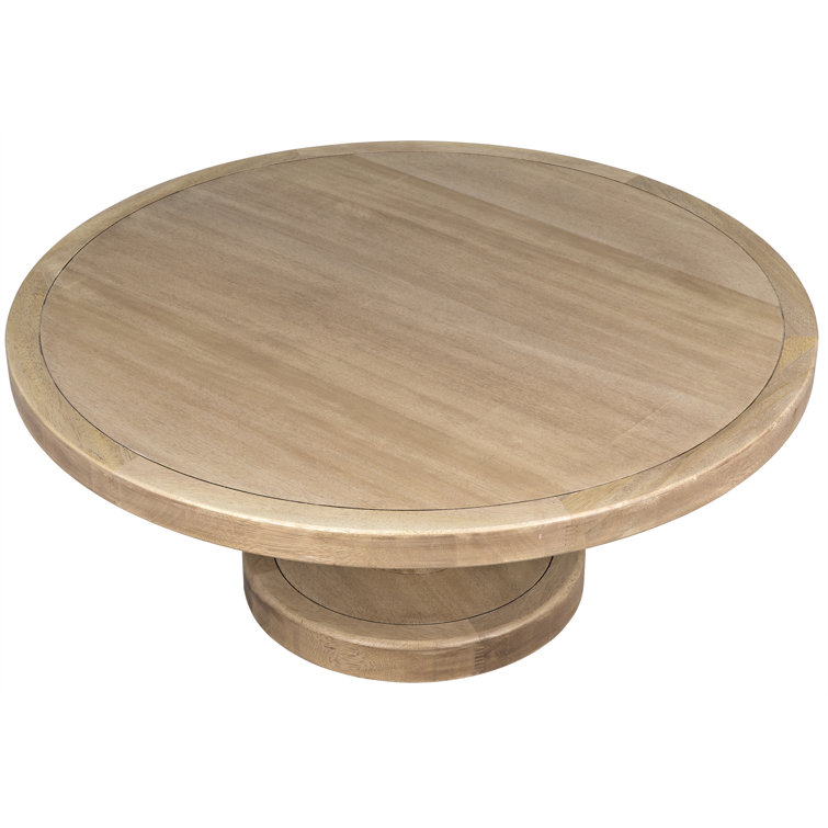 Milena 48" Washed Walnut Round Coffee Table