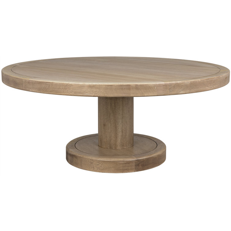 Milena 48" Washed Walnut Round Coffee Table
