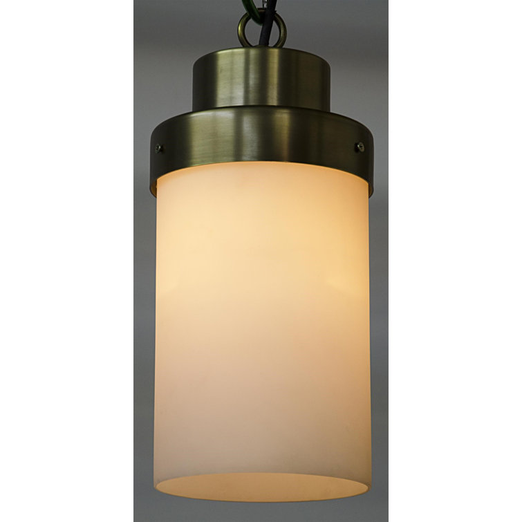 Eleonore 14" Antique Brass and Glass Single Pendant Light