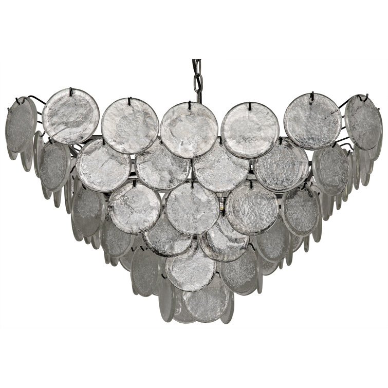 Elegant Noir 4-Light Black Tiered Chandelier with Sleek Finish