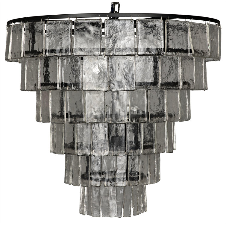 Carnegie Sleek Black Metal 8-Light Tiered Chandelier