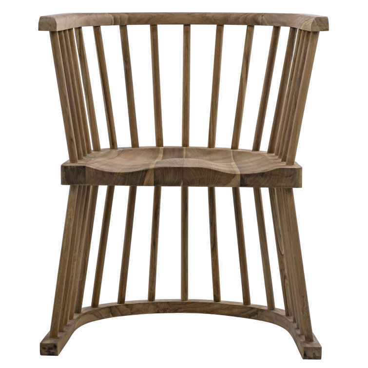 Bolah Black Barrel Chair with Teak Spindles