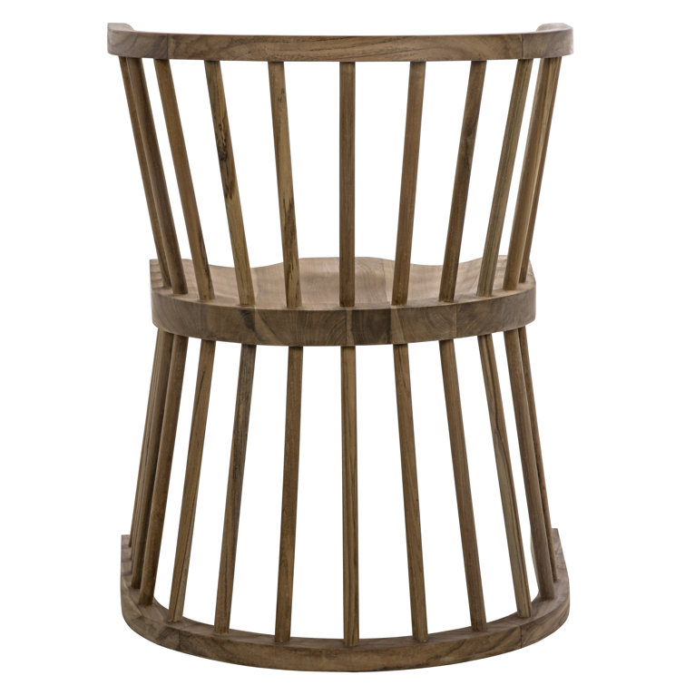 Bolah Black Barrel Chair with Teak Spindles