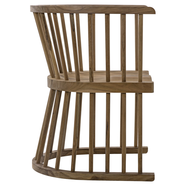 Bolah Black Barrel Chair with Teak Spindles