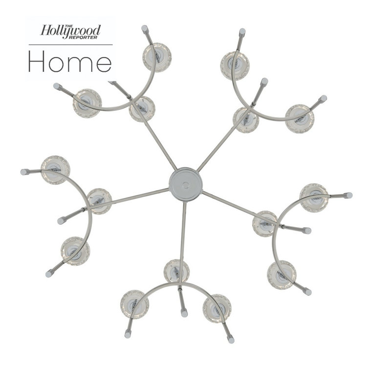 Mae 15-Light Chrome and Glass Minimalist Chandelier