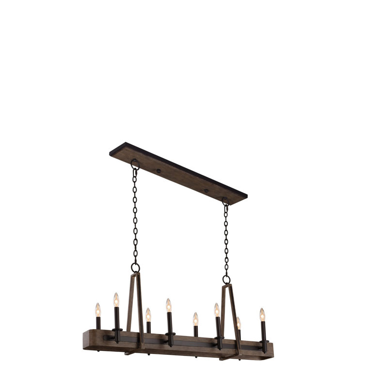 Satin Bronze Farmhouse 8-Light LED Kitchen Island Pendant