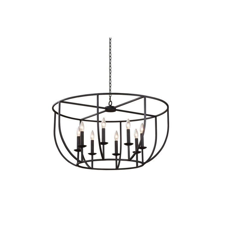 Newhall Black Iron 32" 8-Light Geometric Chandelier