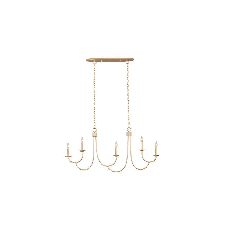 Kiera 45" Gold Aluminum 5-Light Linear Pendant