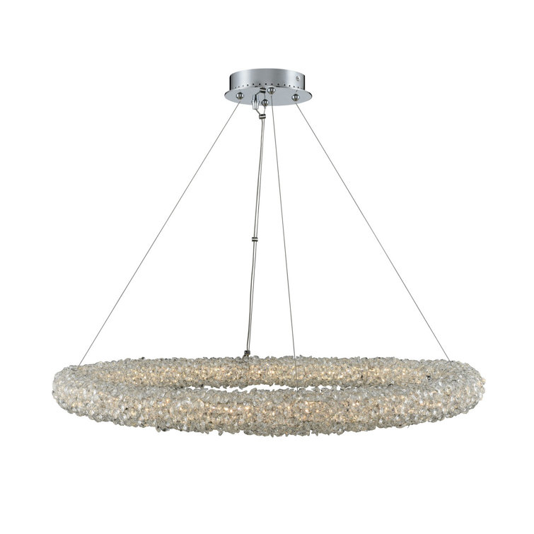 Lina 32-Inch Crystal LED Chrome Chandelier