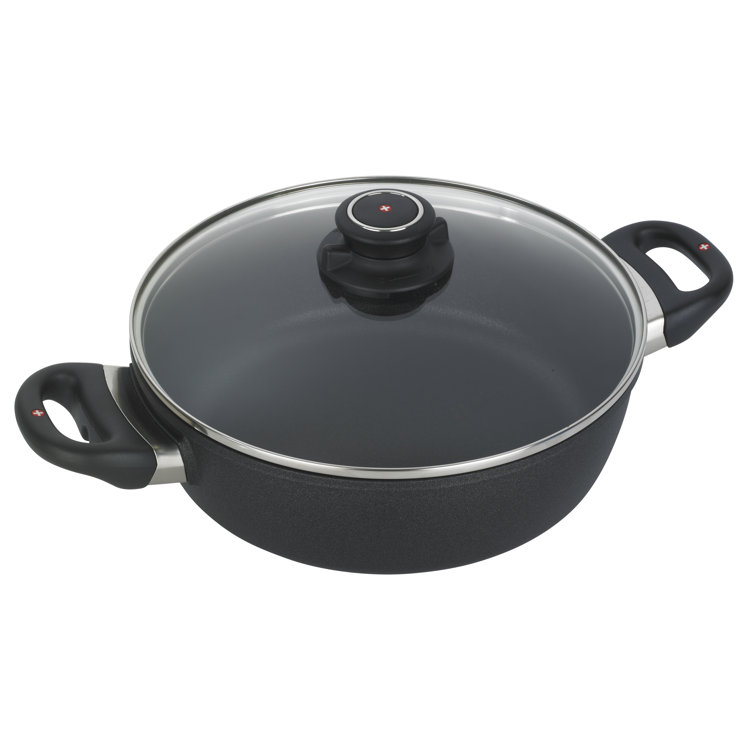 3.2 Qt Black Aluminum Non-Stick Induction Casserole with Lid