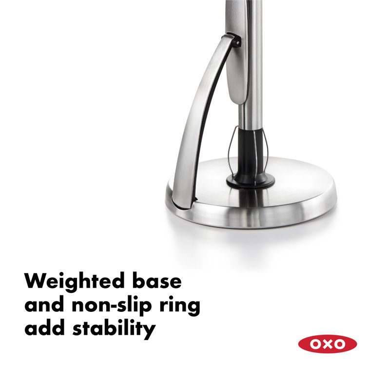 Stainless Steel and Black Freestanding Paper Towel Holder