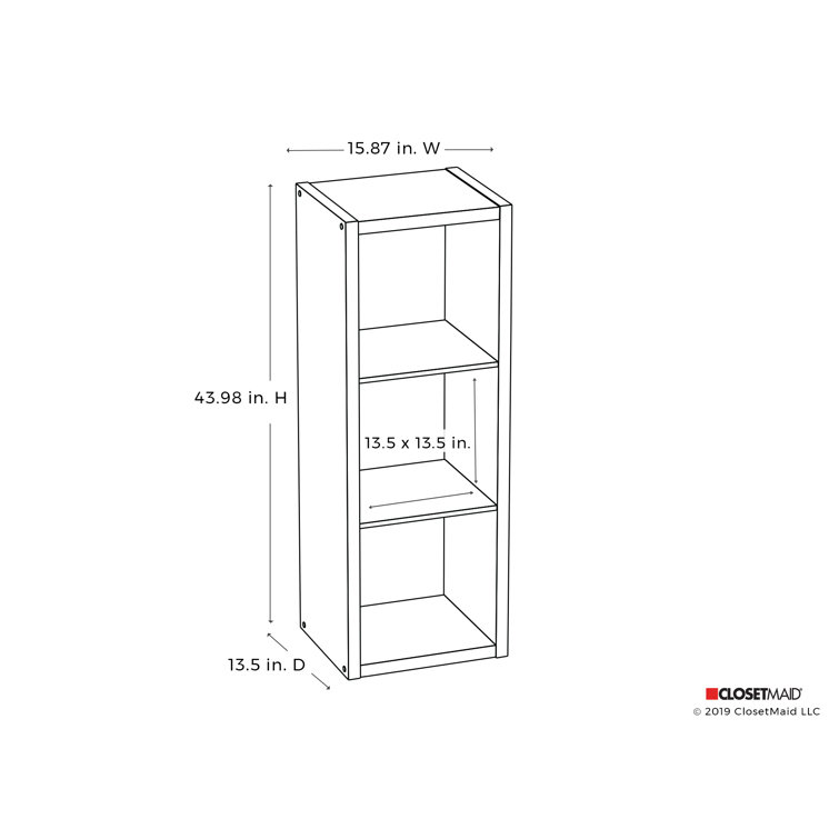 Graphite Gray 44" Wood 3-Cube Storage Organizer