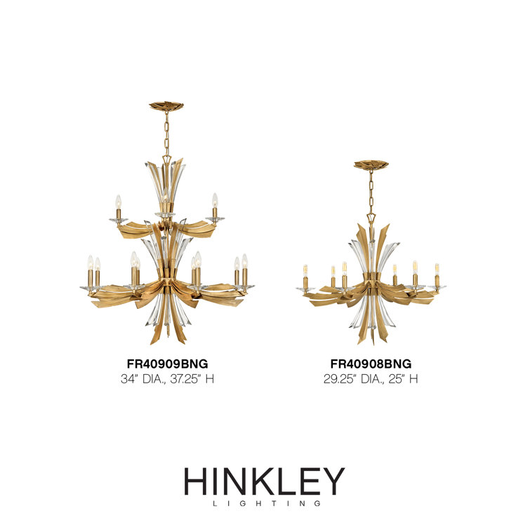 Vida Burnished Gold and Crystal 6-Light Chandelier