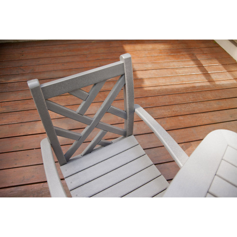 Slate Grey Chippendale Outdoor Dining Arm Chair