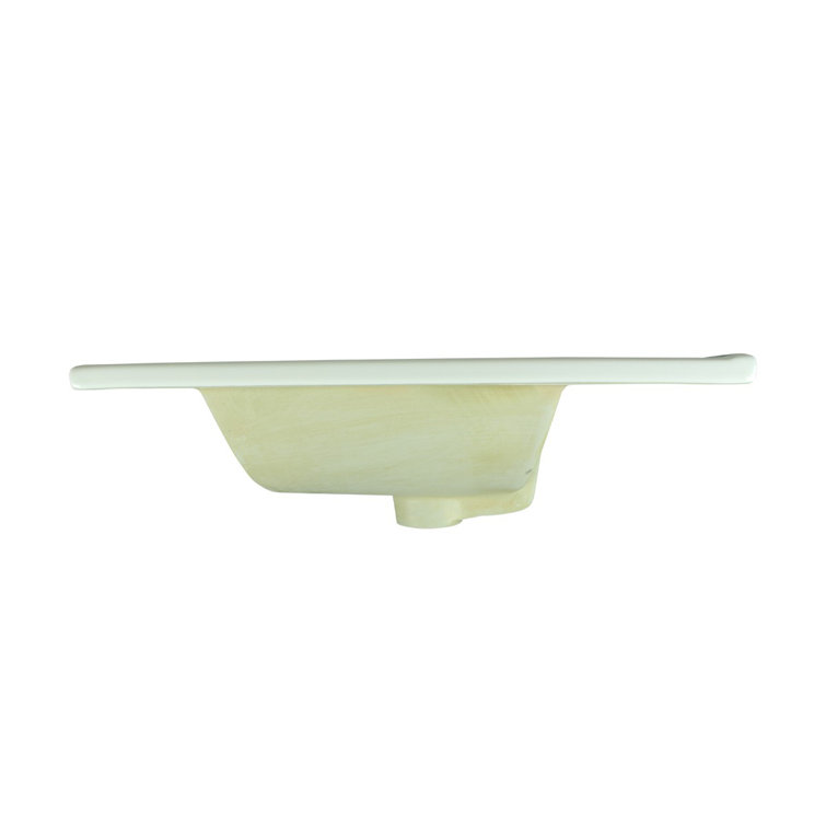 Luke 24'' White Porcelain Drop-In Bathroom Sink with Overflow